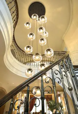 15-Light Black Chandelier with Globe Glass Dimmable Ceiling Light