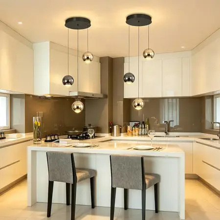 3-Light Modern Black Gold Pendant Light Chandelier