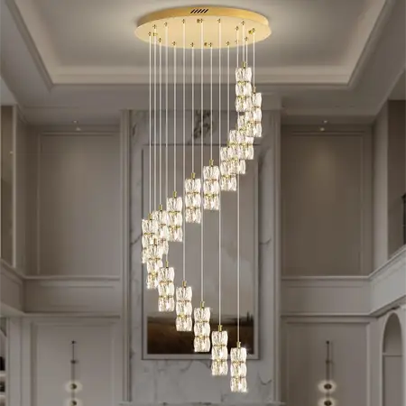 H130 Modern Crystal Chandelier 16-Lights Gold Chandeliers Lighting