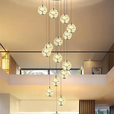 Modern Crystal Globe Chandeliers 15-Lights Globe Pendant Lights