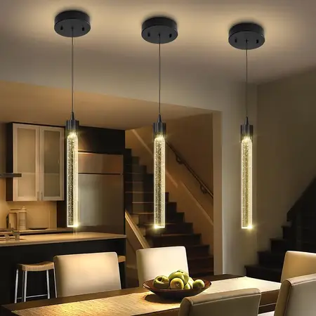Modern Pendant Lights Kitchen Island Black Crystal Mini Pendant Light